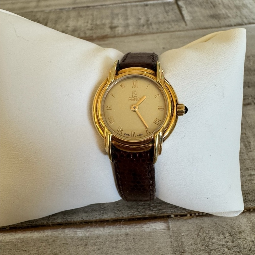 Authentic Fendi 300L Ladies Brown and gold tone watch
